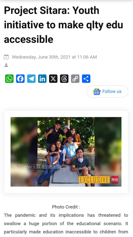 Project Sitara Article